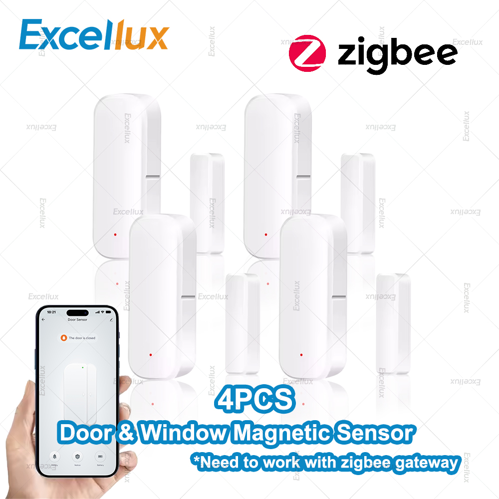 Home Security Systems Wireless - 4Pcs Zigbee Door Window Sensor For