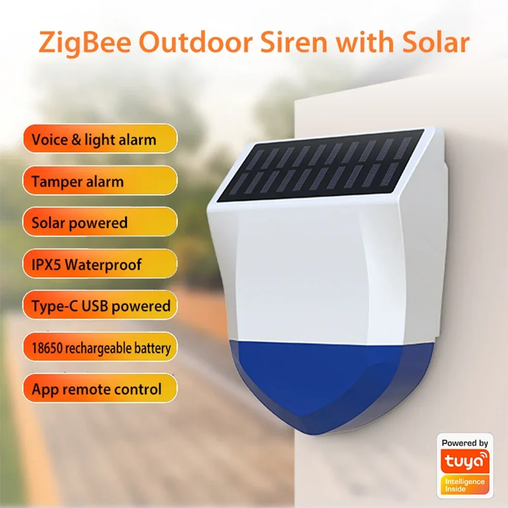 Home Security Siren - Tuya Smart Siren Alarm Waterproof Outdoor