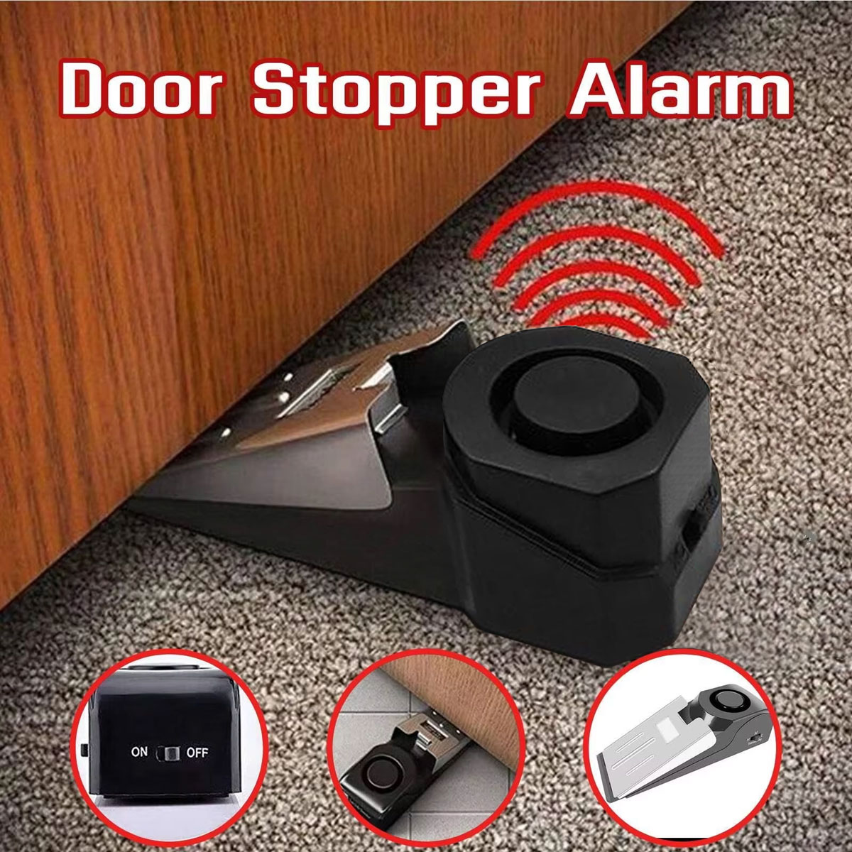 Home Security Services - Wireless Door Stop Alarm System 120dB