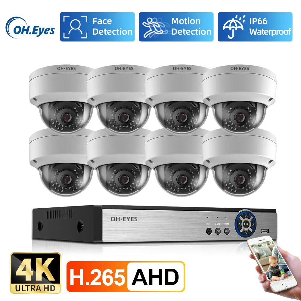 Home Security And Camera Systems - Home Security 8MP H.265+ 4CH 4K