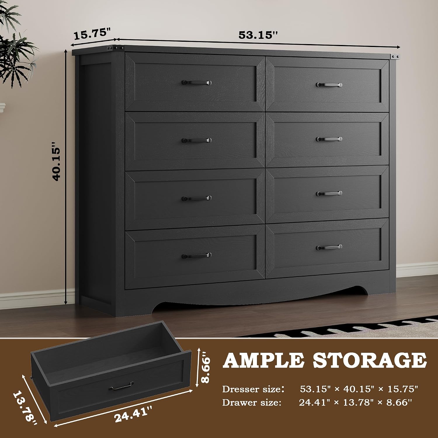 Home Security Tips - Modern Wooden 8-Drawer Bedroom Dresser, Stable