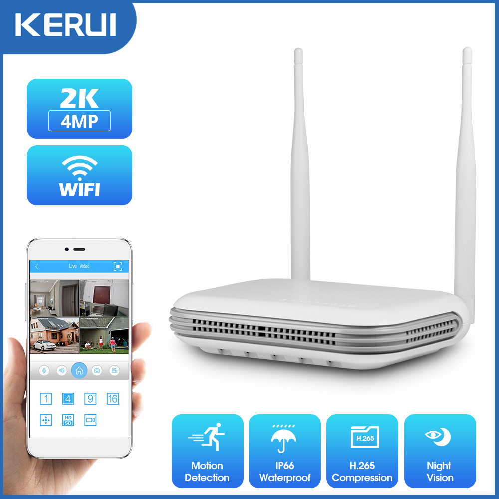 Home Security With Monitoring - KERUI 2K 4MP Outdoor Full HD