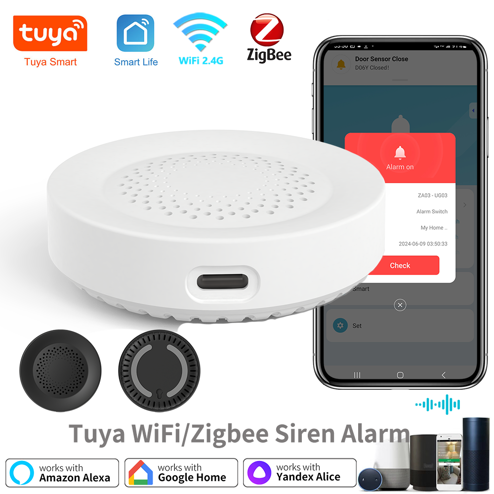 Home Security Siren - Tuya Zigbee WiFi Siren Alarm For