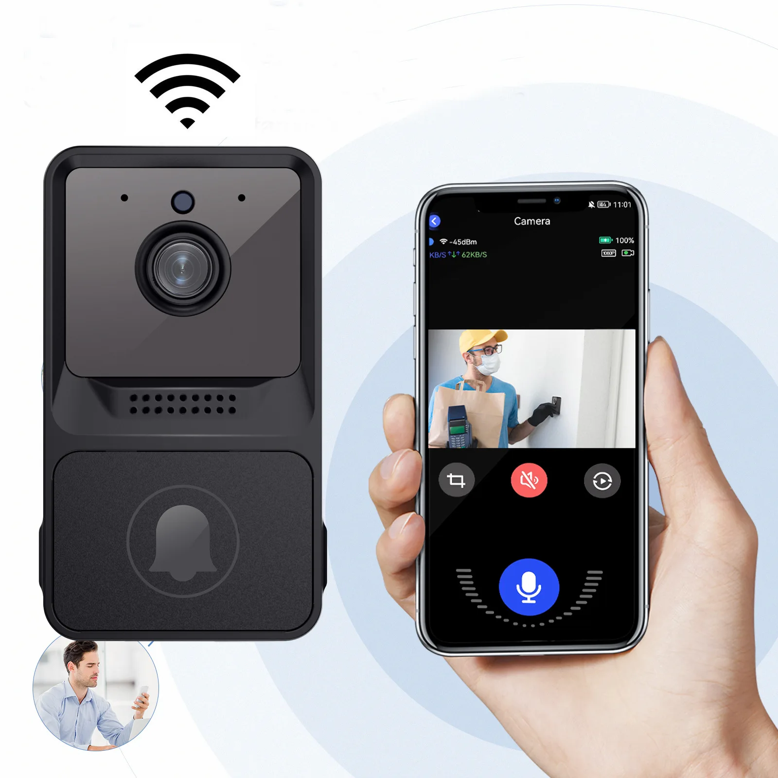 Wireless Doorbell Camera Wifi  - đánh giá và giá Home Security Ring Camera