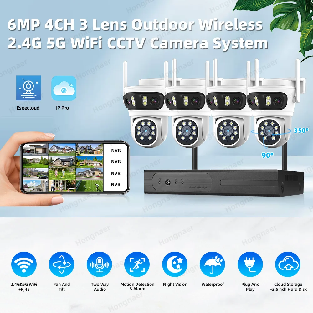 2026 Hongnaer 6MP 4CH 3 Lens 2 - đánh giá và giá Home Security Systems Wireless
