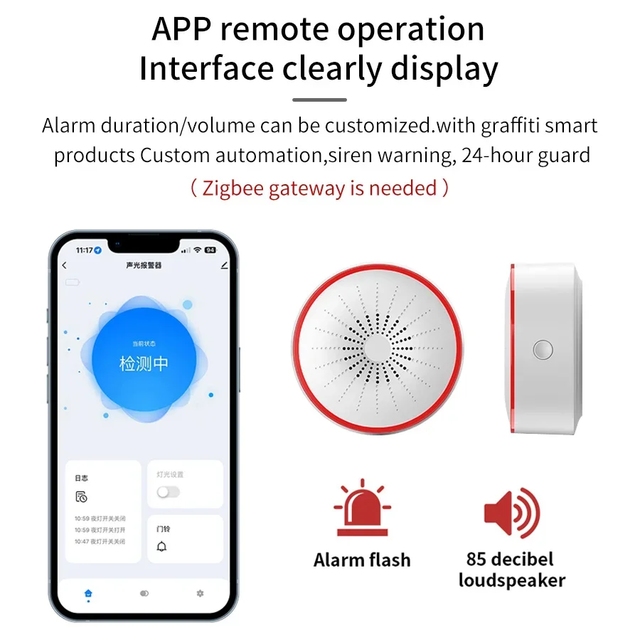 Tuya ZigBee Smart Siren 85DB W - đánh giá và giá Home Security Siren