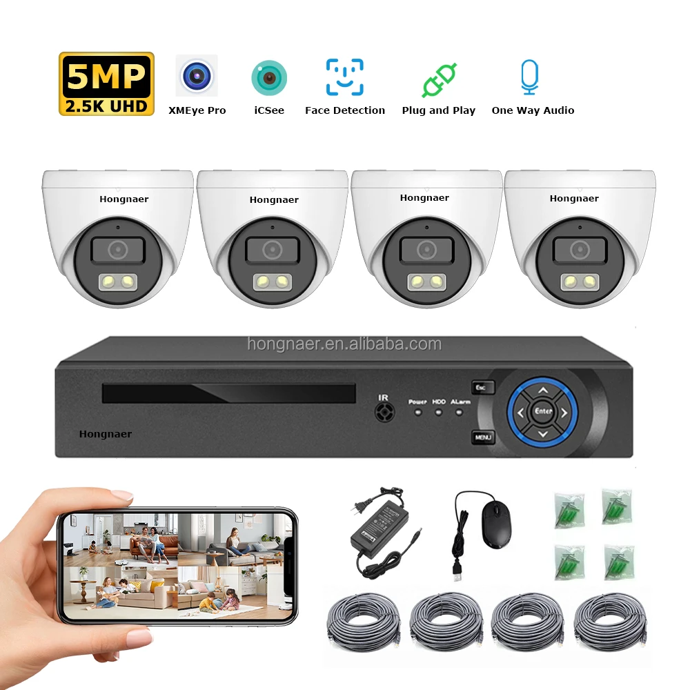 2026 Hongnaer 4MP 5MP 8MP 4CH  - đánh giá và giá Home Security Systems Wireless