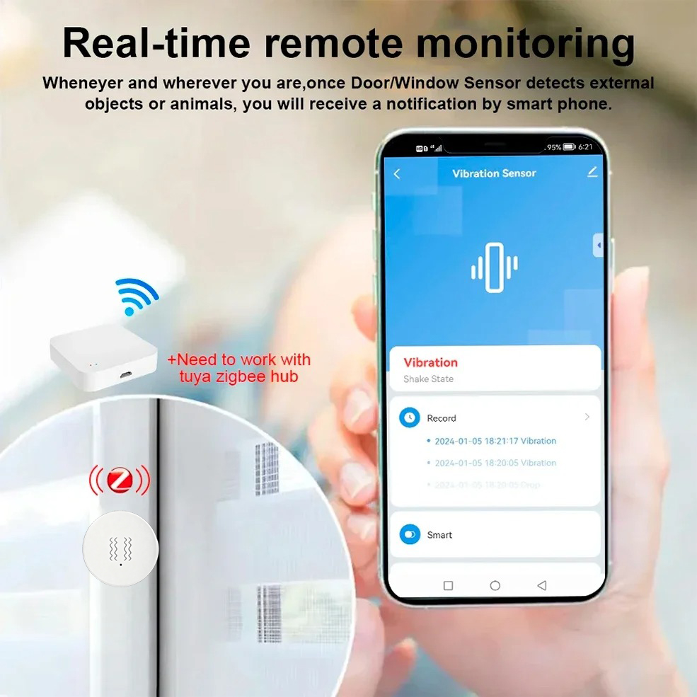Tuya ZigBee Smart Vibration &  - đánh giá và giá Home Security Services